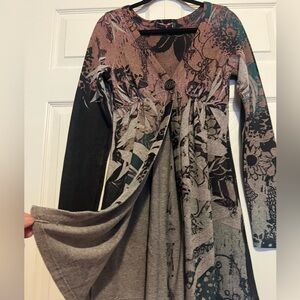 One Button Open Front Cardigan Sweater L